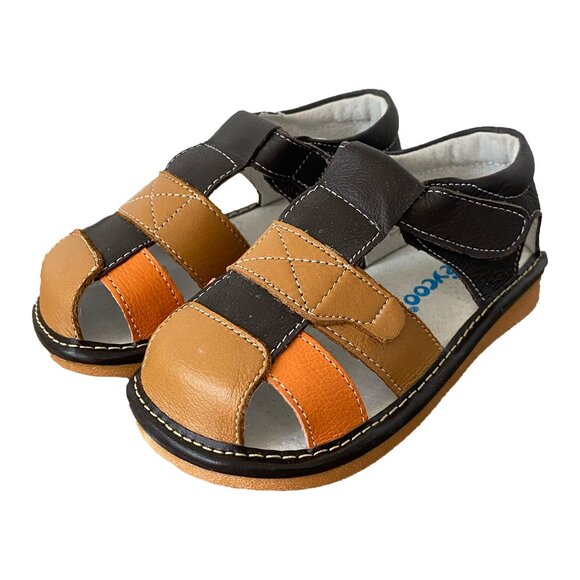 NEW ⭐️ Squeaky Brown/Orange Fisherman Sandal - Toddler Size 9 - Picture 1 of 4